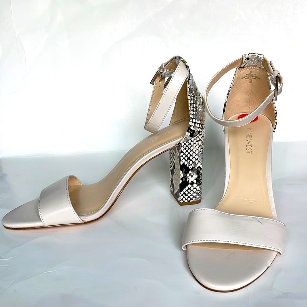 NINE WEST light pink and snakeskin heels